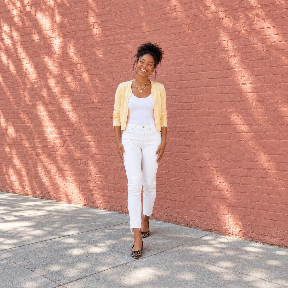 Madewell Jeans WMNS 26 White Mid Rise Skinny Stretch Denim Modern Classic